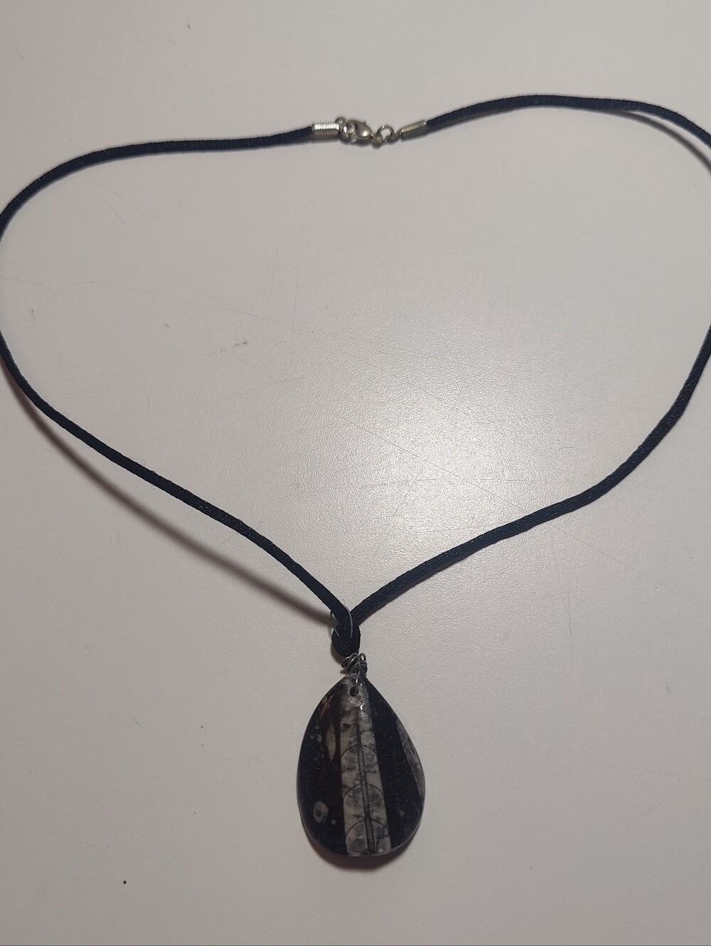 Natural Stone Necklace Bundle Ocean Jasper Orthoceras Fossil 925 Silver Boho - Picture 3 of 13